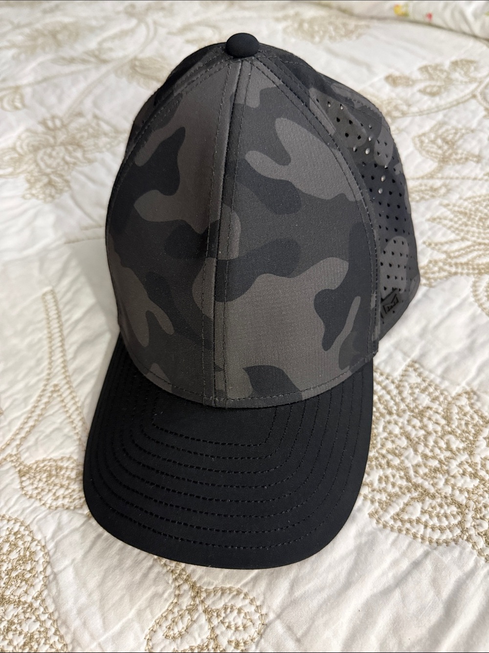 Melin A Game Hydro Men's Black & Grey Camo Performance Baseball Cap
